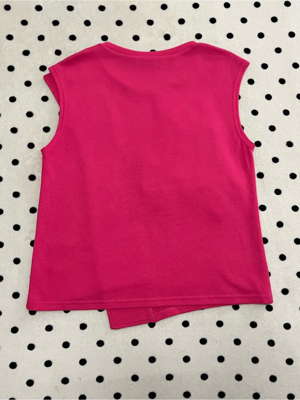 Gracia Hot Pink Rosette Asymmetrical Sleeveless Blouse Size M - Picture 10 of 10